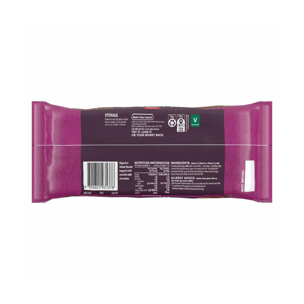 Coles Milk Chocolate Digestives Biscuits | 200g