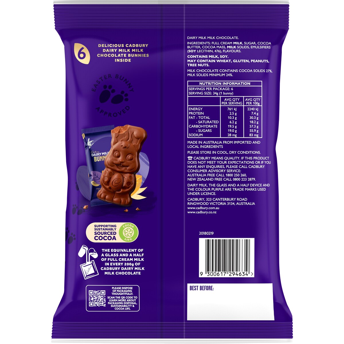 Cadbury Dairy Milk Bunnies | Chocolate Easter Bunny Sharepack | 204g
