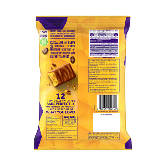 Cadbury Crunchie 12 Pack | Chocolate Honeycomb Bars | 180g