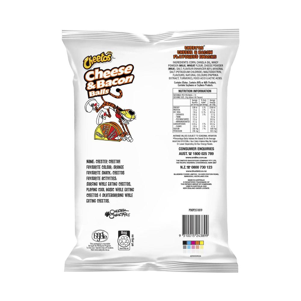 Cheetos Balls Cheese & Bacon Chips | 190g