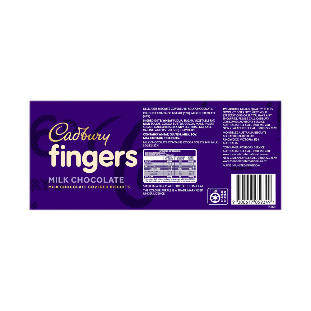 Cadbury Fingers Milk Chocolate Biscuits | 114g