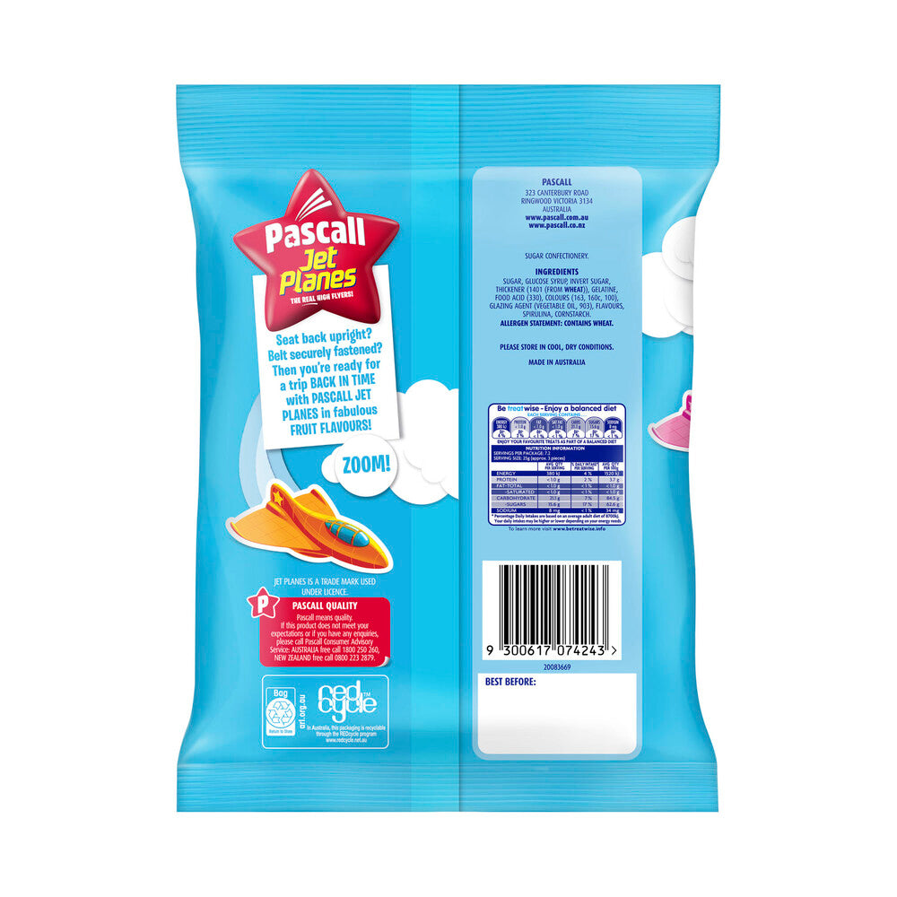 Pascall Jet Planes Lollies – Fruity Gummy Candy | 180g