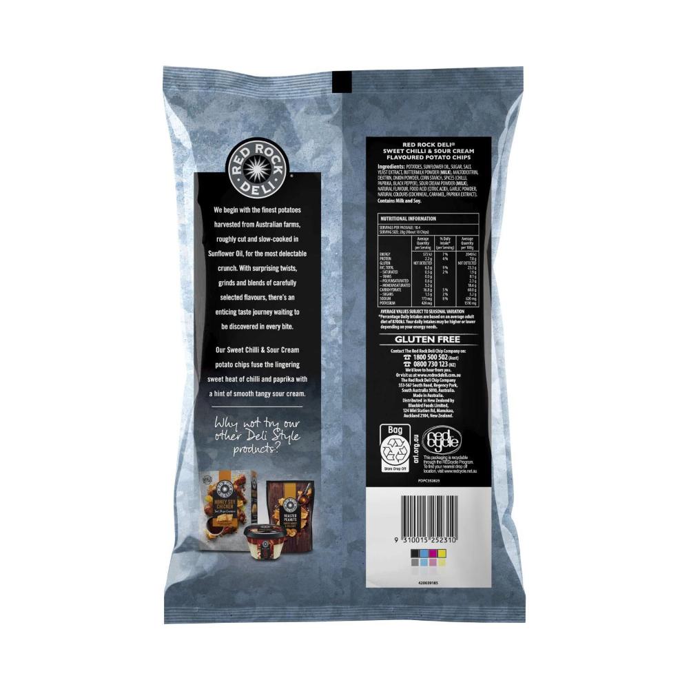 Red Rock Deli Potato Chips Party Bag Sweet Chilli & Sour Cream | 290g