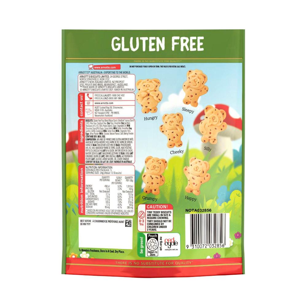 Arnott's Gluten Free Tiny Teddy Choc Chip Biscuits | 120g