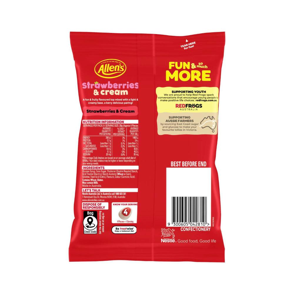 Allen's Strawberries & Cream Lolly Bag | 190g