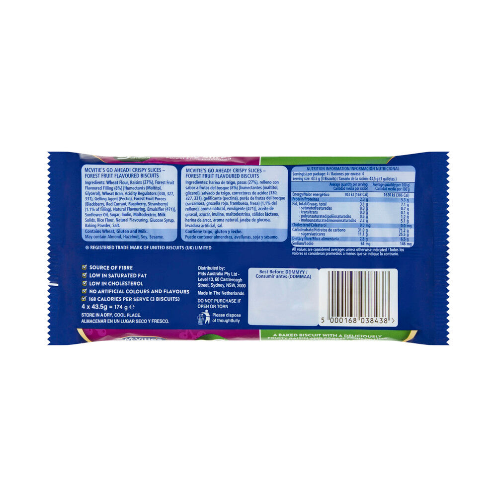 McVitie's Go Ahead Forest Fruits Biscuits – 4 Pack | 174g