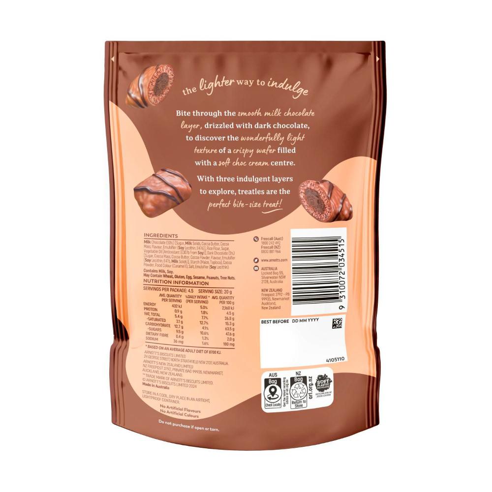 Arnott's Treatles Double Chocolate Biscuits | 90g