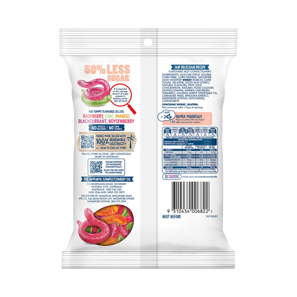 The Natural Confect Co. 50% Less Sugar Snakes | 130g