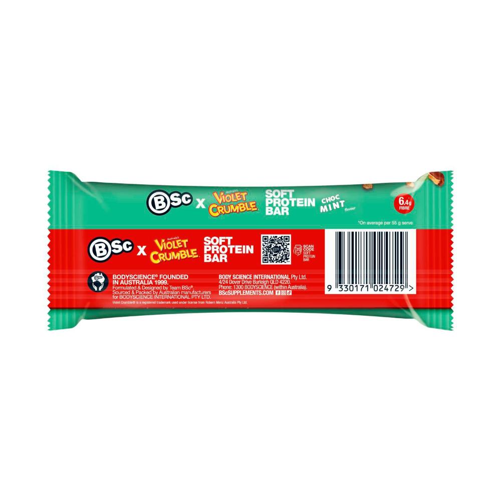 BSc Choc Mint Violet Crumble Soft Protein Bar | 55g