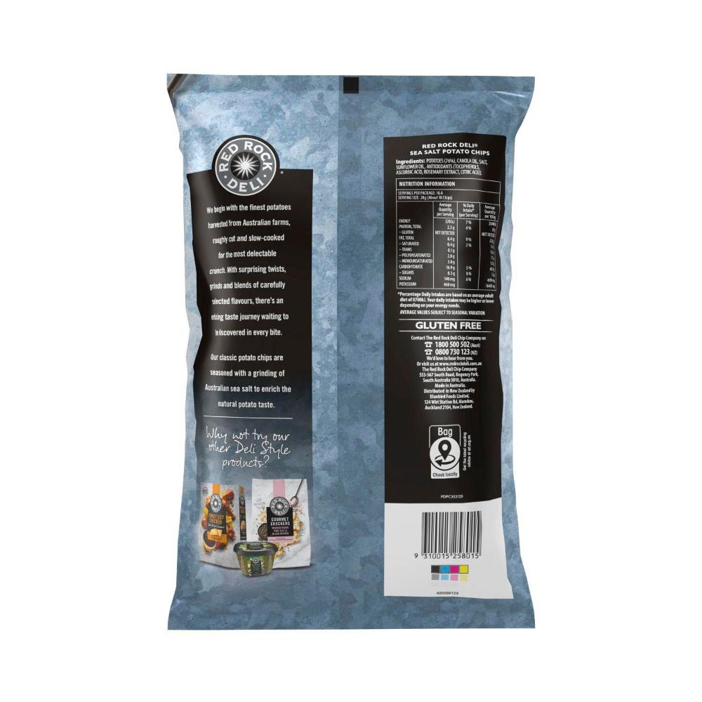Red Rock Deli Sea Salt Chips Party Size Bag | 290g