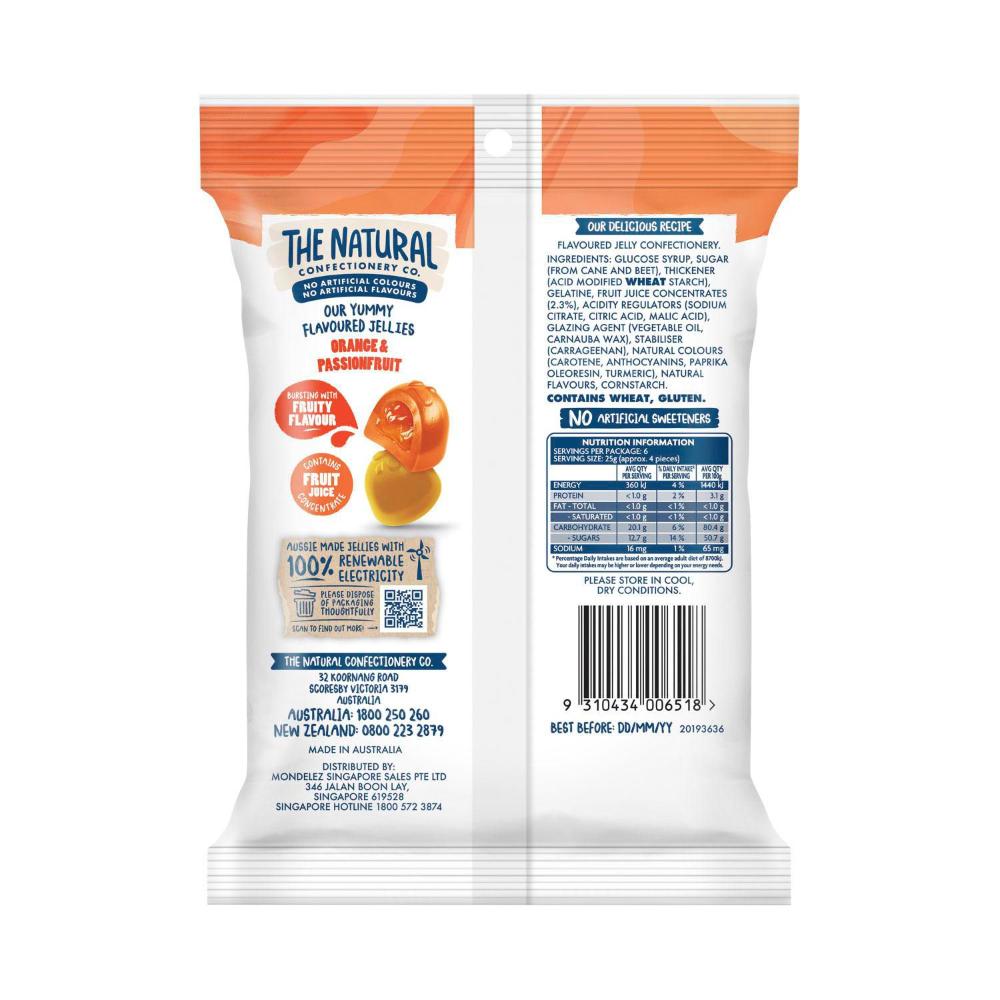 The Natural Confect Co. Juicy Bursts Orange And Passionfruit – Filled Fruit Gummies | 150g