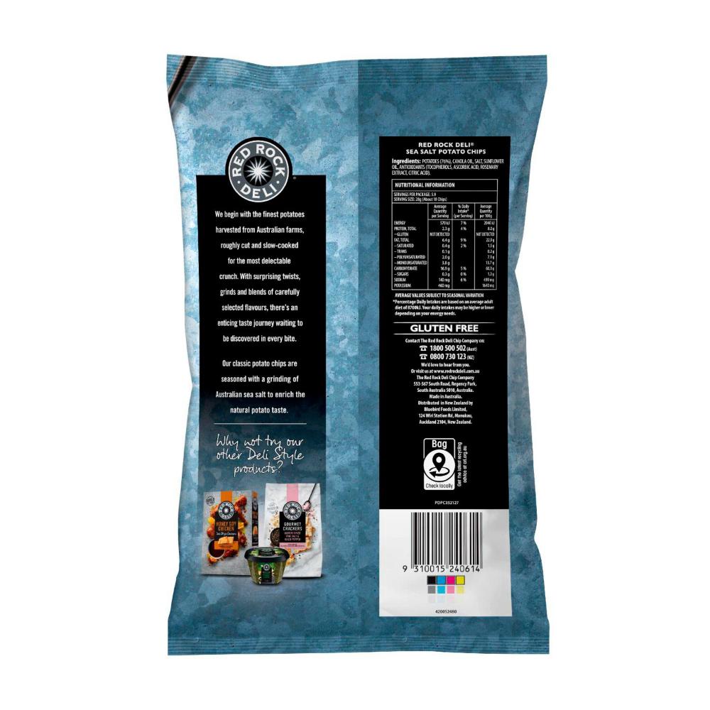 Red Rock Deli Potato Chips Sea Salt | 165g