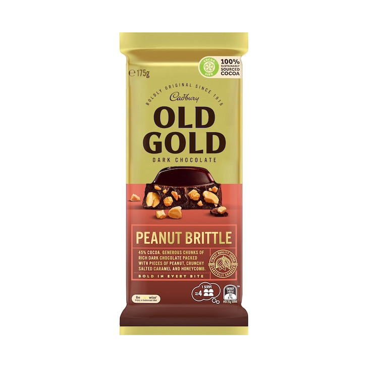 Cadbury Old Gold Peanut Brittle Dark Chocolate Block | 175g