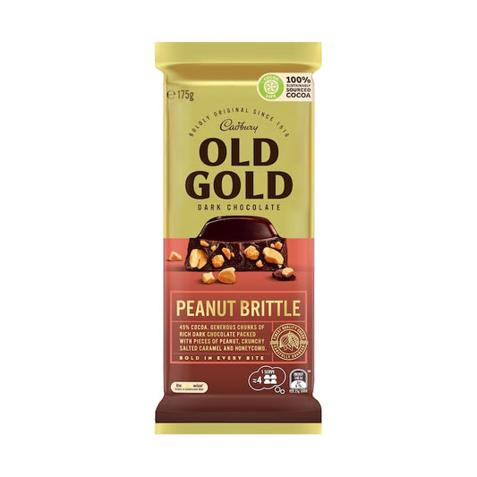 Cadbury Old Gold Peanut Brittle Dark Chocolate Block | 175g