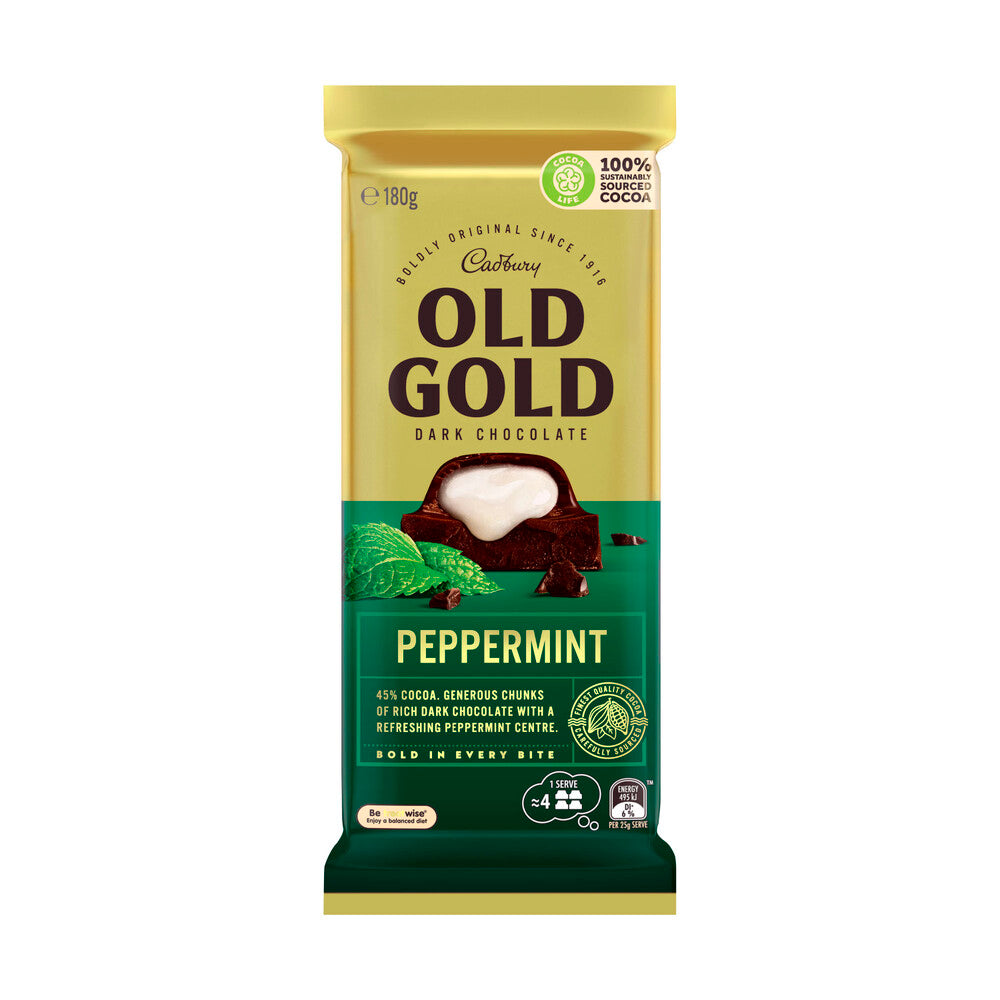 Cadbury Old Gold Peppermint Dark Chocolate Block | 180g