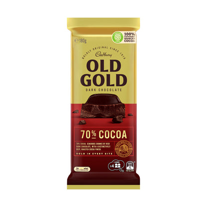 Cadbury Old Gold 70% Cocoa Dark Chocolate Block | 180g