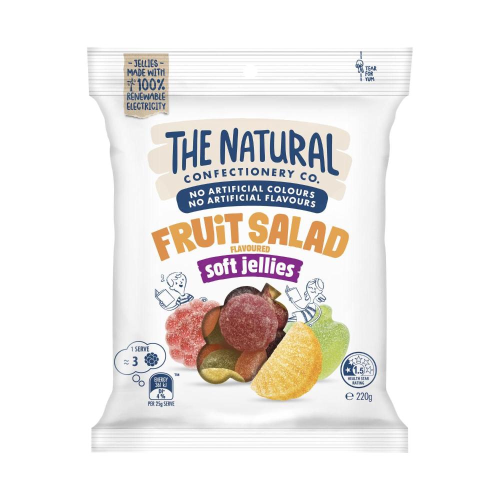 The Natural Confectionery Co. Fruit Salad Soft Jellies Lollies – Fruity Gummy Candy | 220g