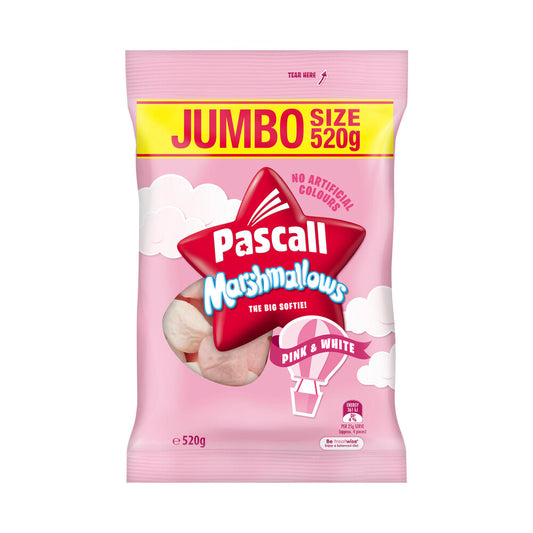 Pascall Pink & White Marshmallows – Raspberry & Vanilla (520g)