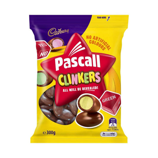 Cadbury Pascall Clinkers | Chocolate Coated Hard Candy | 300g