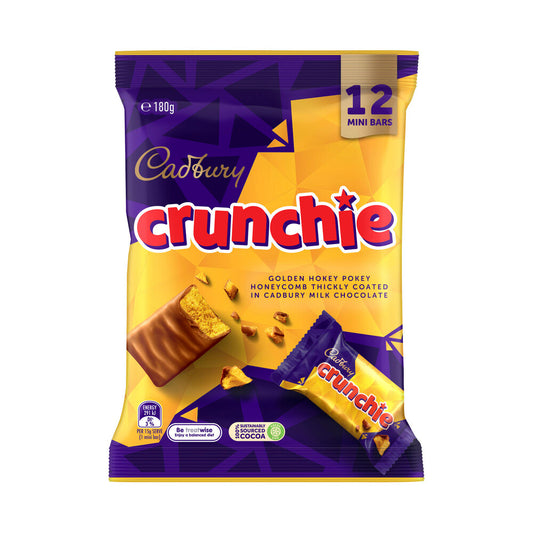 Cadbury Crunchie 12 Pack | Chocolate Honeycomb Bars | 180g