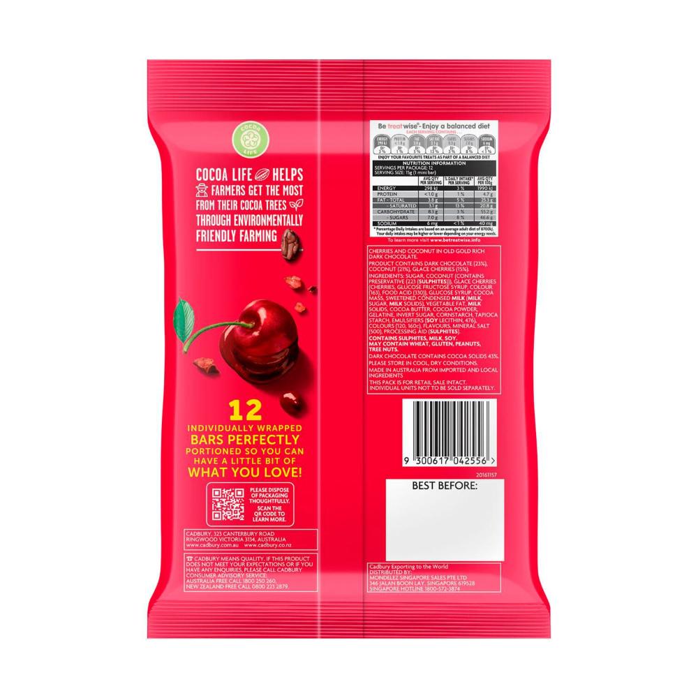 Cadbury Cherry Ripe Chocolate Sharepack 12 Pack | 180g