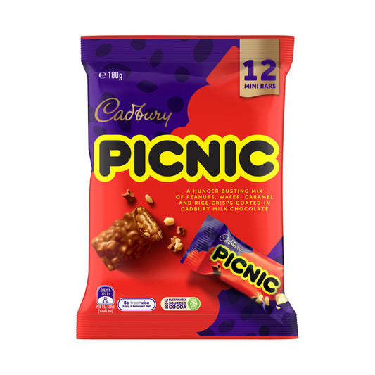 Cadbury Picnic Chocolate Bar Sharepack 12 Pack | 180g
