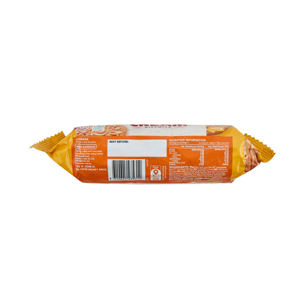 Coles Custard Cream Biscuits | 140g