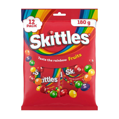 Skittles Fruits – Fun Size Chewy Candy Share Pack (12 Bags, 180g)