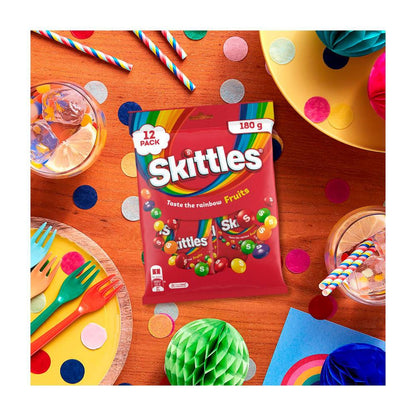 Skittles Fruits – Fun Size Chewy Candy Share Pack (12 Bags, 180g)