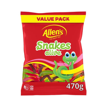 Allen’s Snakes Alive – Fruity Gummy Candy Bag (470g)