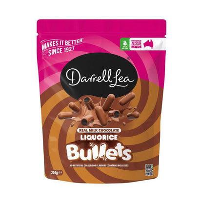 Darrell Lea Milk Chocolate Liquorice Bullets (Licorice) | 204g