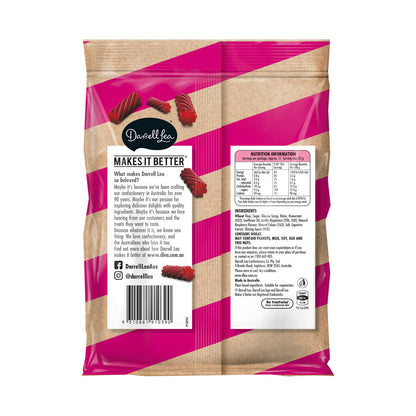 Darrell Lea Raspberry Twists – Soft Chewy Raspberry Candy | 280g