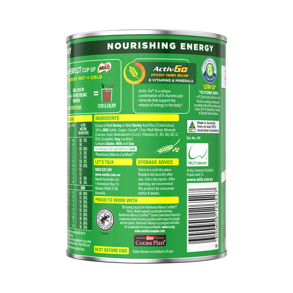 Milo Chocolate Malt Powder | Hot or Cold Drink | 460g