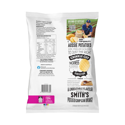 Smith's Crinkle Cut Potato Chips Party Bag Salt & Vinegar | 380g