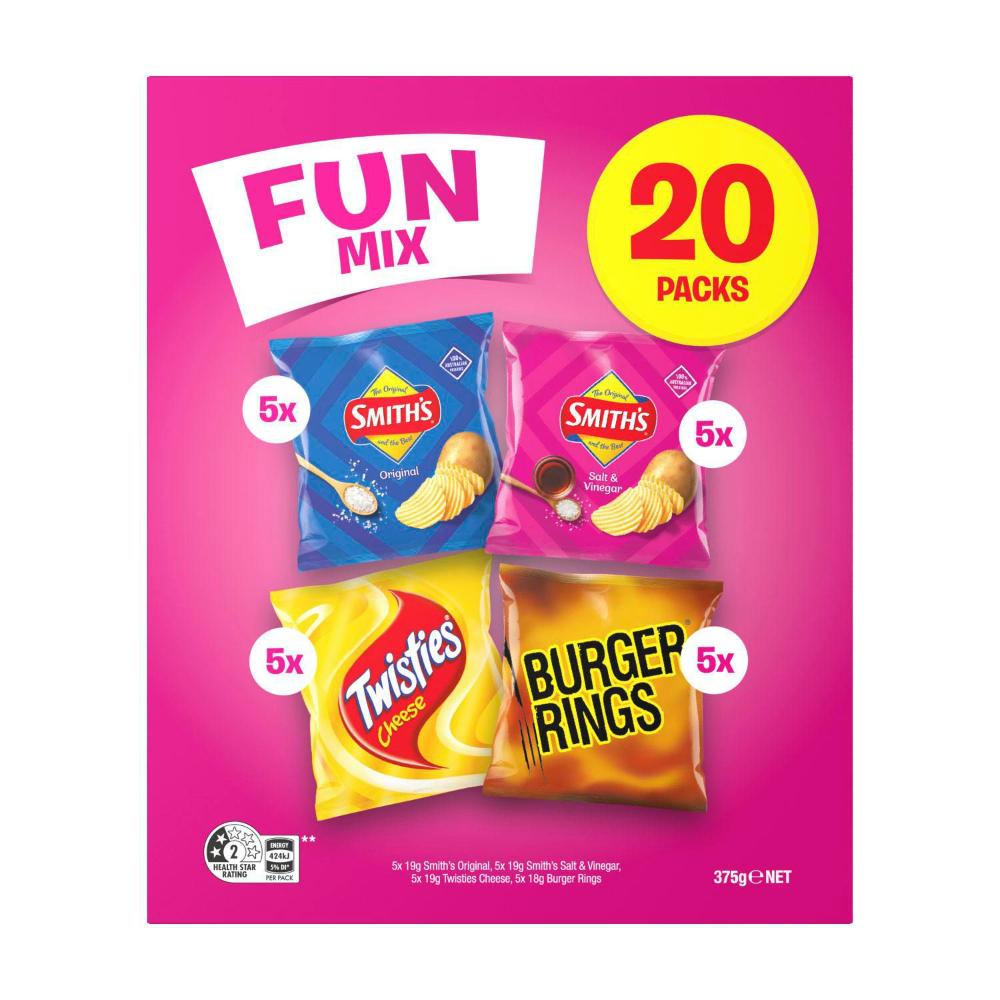 Smiths Fun Mix Chips Variety Multipack 20 Pack | 375g
