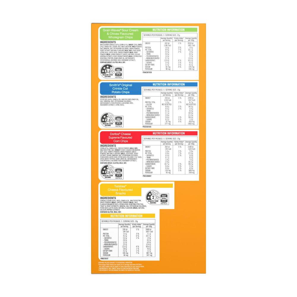 Smiths Snack Mix Chip Variety Multipack 20 Pack | 395g
