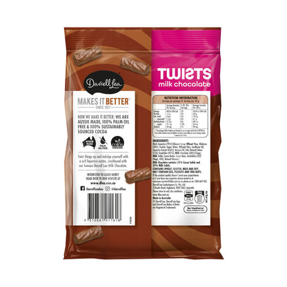 Darrell Lea Twists Milk Chocolate Liquorice – Chocolate-Covered Licorice | 200g