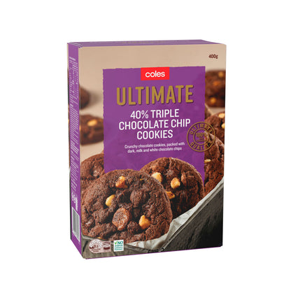 Coles Ultimate Triple Chocolate Chip Cookies with 40% Real Chocolate | 400g