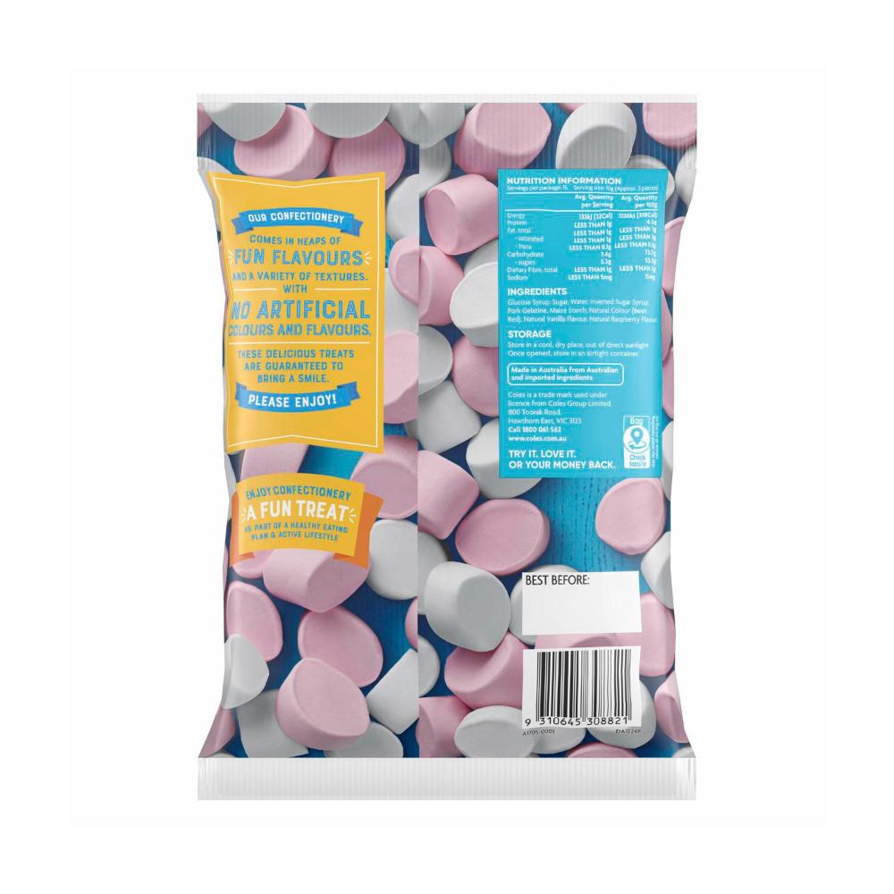 Coles Pink and White Marshmallows | 150g