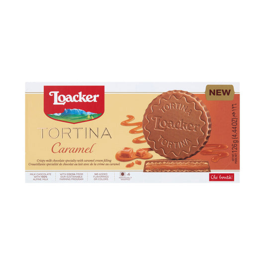 Loacker Tortina Caramel Chocolate Wafer Biscuits | 126g