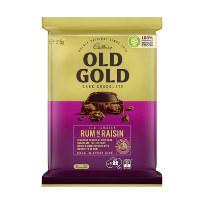Cadbury Old Gold Rum & Raisin Dark Chocolate Block | 315g