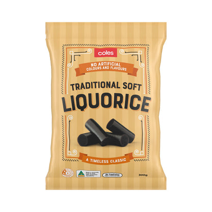 Coles Traditional Soft Liquorice | Australian Licorice 300g