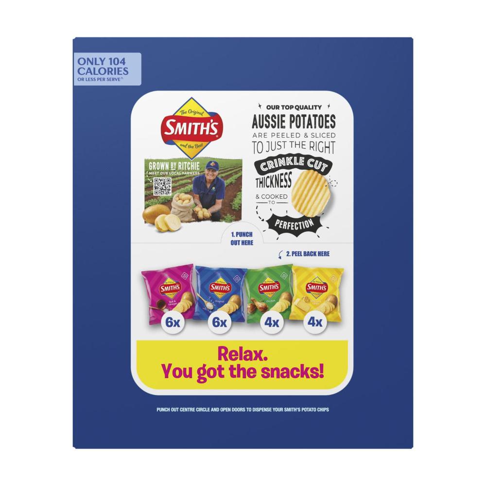 Smiths Potato Chips Crinkle Flavour Mix Variety 20 Pack | 380g