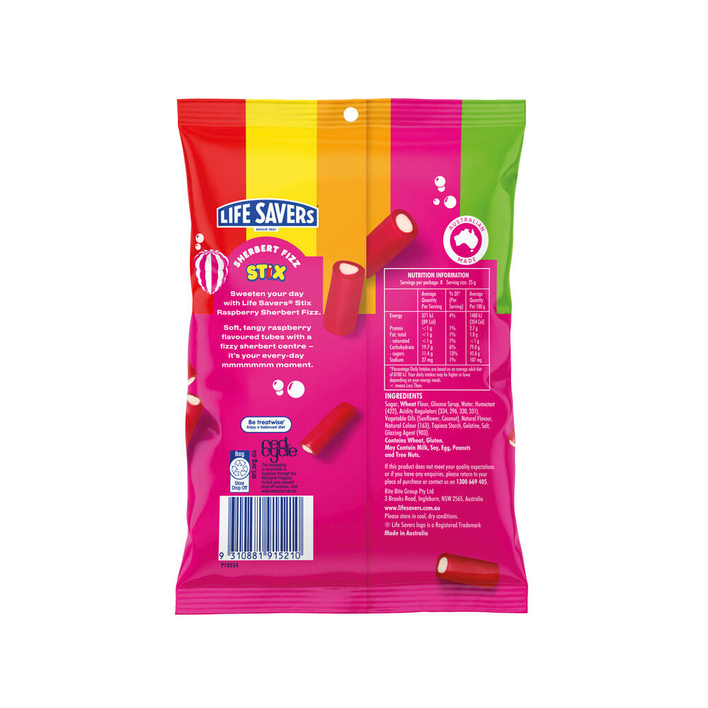 Life Savers Raspberry Sherbert Fizz Stix | 200g