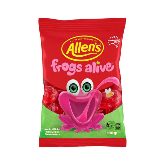 Allen's Frogs Alive Bag | Gummy Red Frog Lollies (190g)
