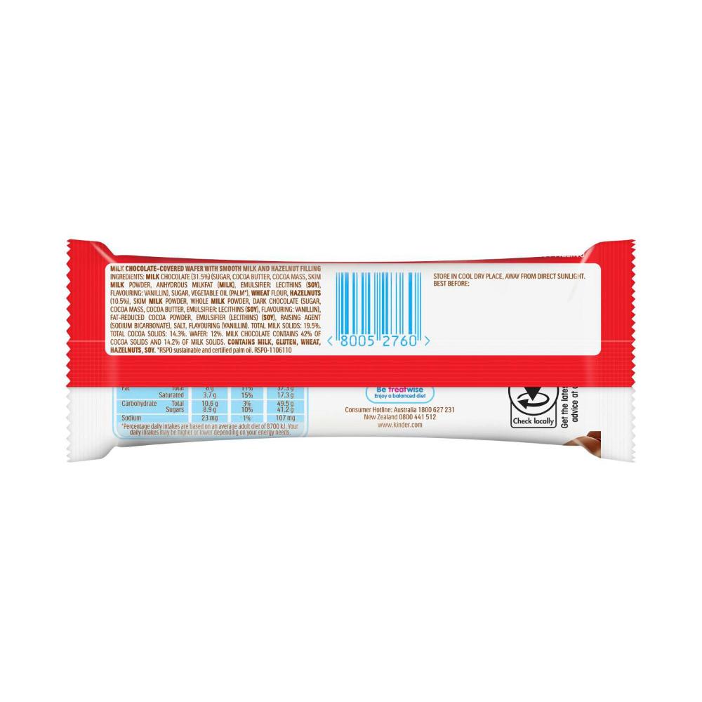 Kinder Bueno Bar | Creamy Hazelnut Filled Bar | 43g