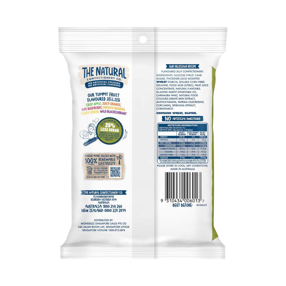 The Natural Confectionery Co. Reduced Sugar Snakes (25% Less Sugar) | 230g