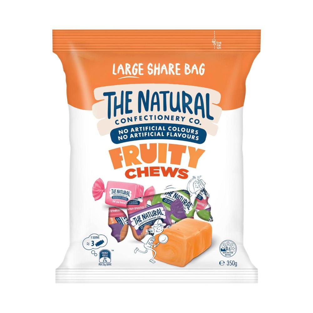 The Natural Confectionery Co. Fruity Chews Lollies – Individually Wrapped Fruit Candy | 350g