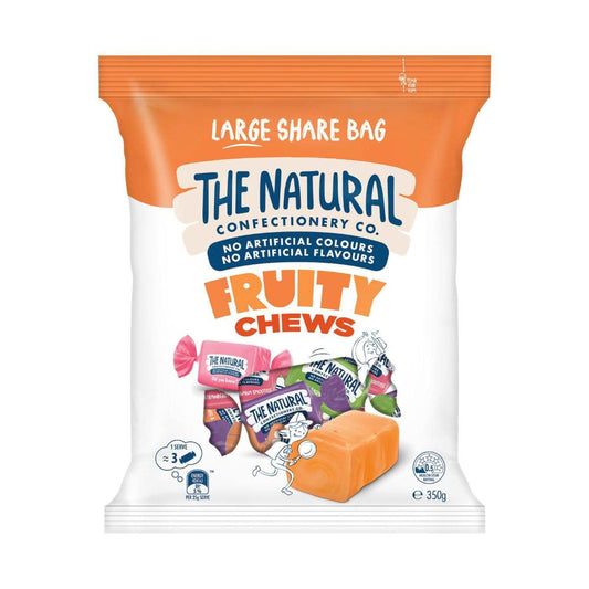 The Natural Confectionery Co. Fruity Chews Lollies – Individually Wrapped Fruit Candy | 350g