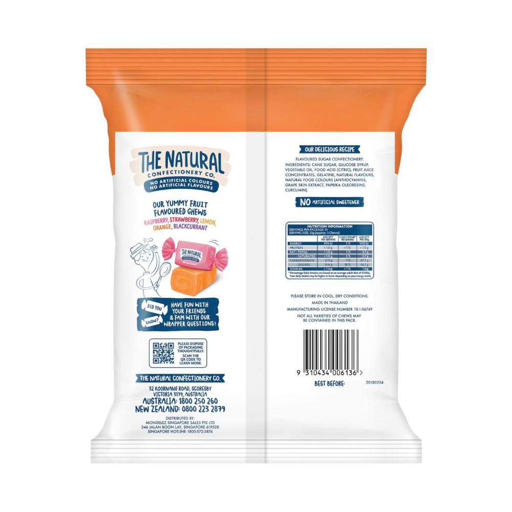 The Natural Confectionery Co. Fruity Chews Lollies – Individually Wrapped Fruit Candy | 350g